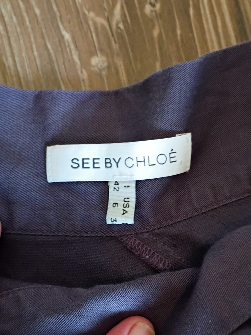 Chloe Purple Cotton Drop Crotch Pants Size 6 - Picture 3 of 6